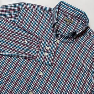 Peter Millar Summer Comfort Shirt Mens M Gingham Check Long Sleeve Button Down